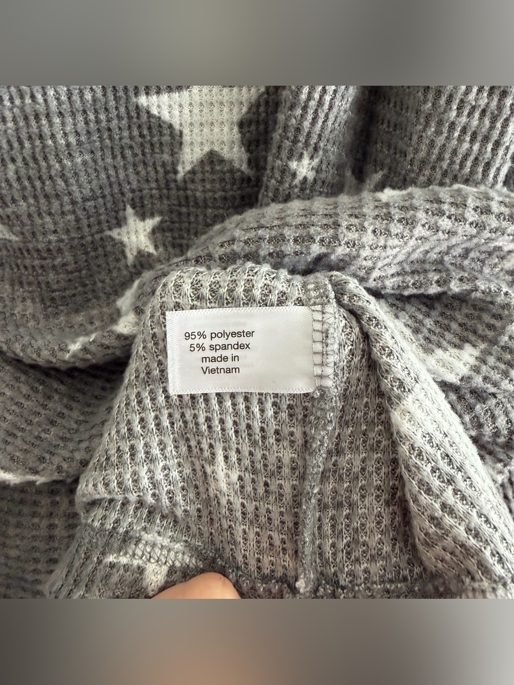 Lane Bryant Grey & White Star Patterned V Neck Pullover Sweater - Picture 5 of 5